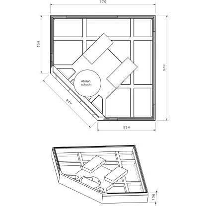 Duschwannenträger Für Ottofond Maui F100 Fünfeck 100 Cm X 100 Cm - Image 2