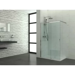 Sanotechnik Duschwand Walk In Elite 195 Cm X 120 Cm Klarglas Chrom