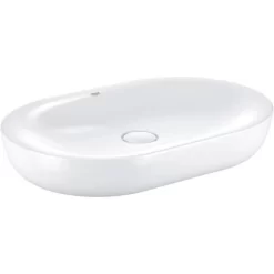 Grohe Aufsatzwaschbecken Essence 60 Cm Alpinweiß Hahnloch Überlauf PureGuard