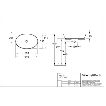 Villeroy & Boch Boch Aufsatzwaschbecken Artis 61 Cm X 41 Cm Weiß Alpin CeramicPlus - Image 3