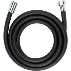 Wenko Duschschlauch 175 Cm Kunststoff Schwarz Matt Messing-Anschlüsse Verchromt