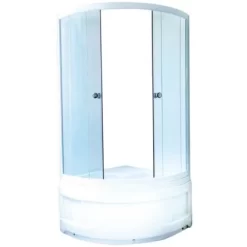 Sanotechnik Rundduschen-Set Mit Hoher Brausetasse 190 Cm X 90 Cm X 90 Cm Weiß