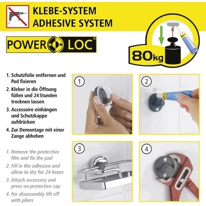 Wenko Power-Loc Duschstange Chrom Befestigen Ohne Bohren - Image 6