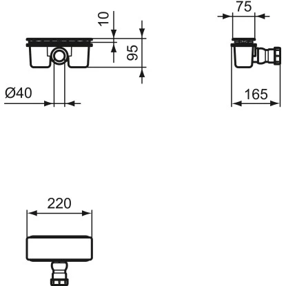 Ideal Standard Ablaufgarnitur Ultra Flat New Schwarz - Image 6