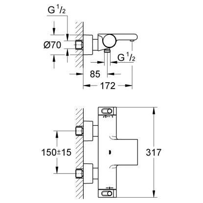 Grohe Thermostat-Wannenbatterie Grohtherm 2000 DN 15 - Image 2